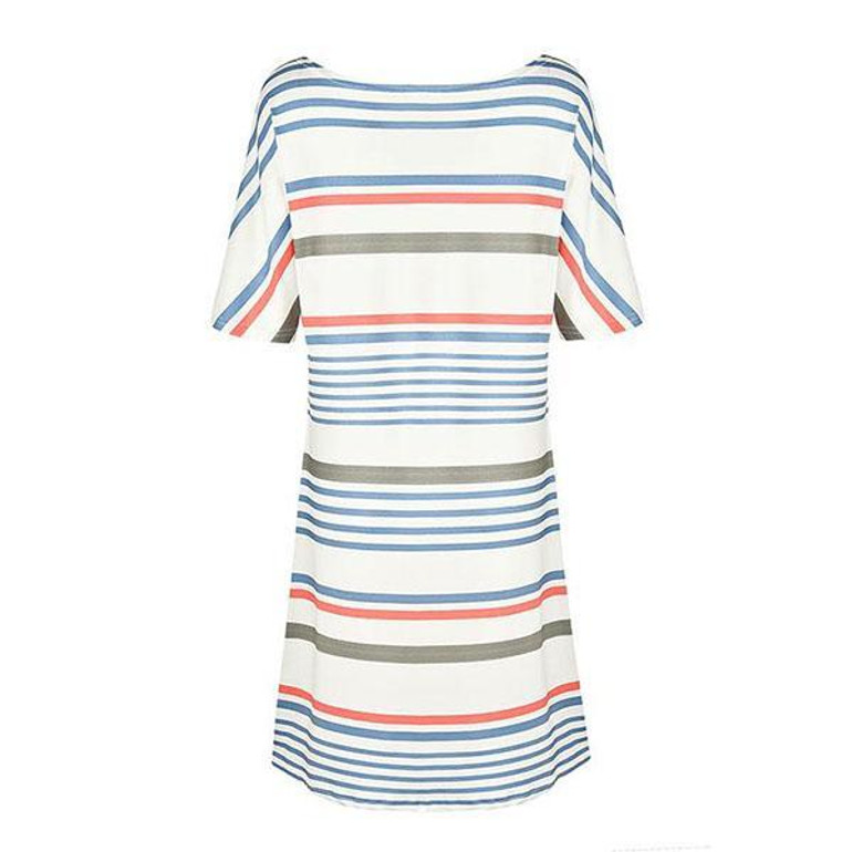 Women Striped O-Neck Mini Dress
