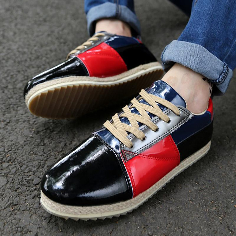 Men's Low Cut Patchwork Lace Up's