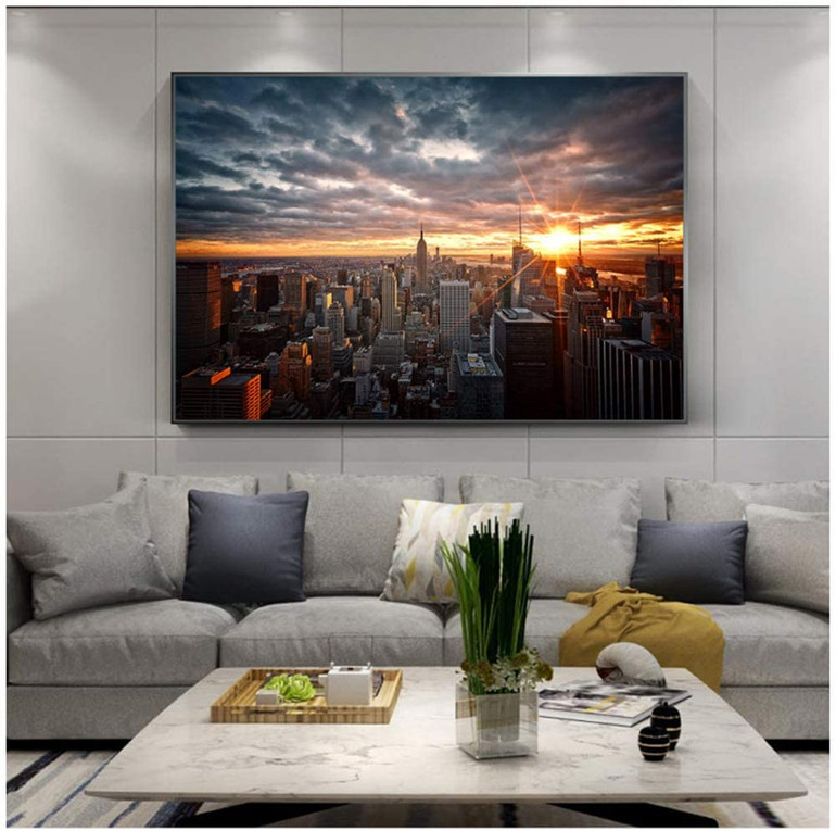 New York City Sunset View Canvas or Acrylic