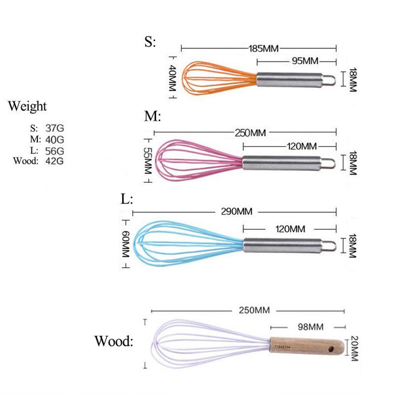 3size Silicone Egg Beaters Egg Stirring up Kitchen Blender Egg Devide Tools Mixer Food-grade Whisk Mixer Egg Cook Tools
