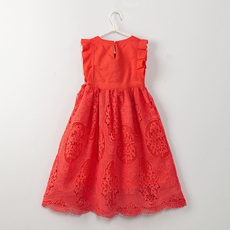 Hurave Summer Style Fashion 2017 Kids Red White Clothes Girls Dress Children Princess Dress For Kids Vestidos