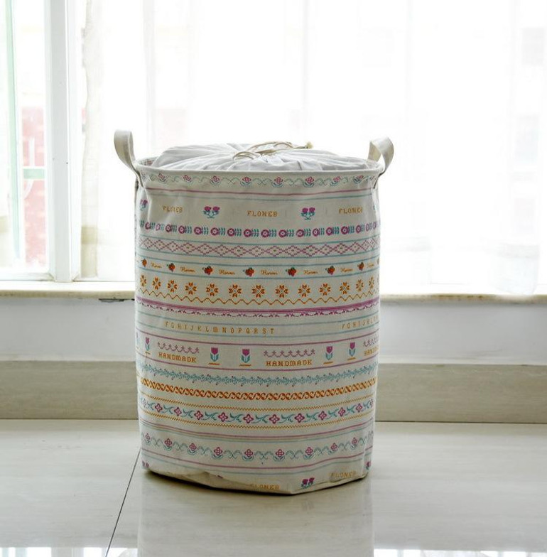 35x45cm Pastoral Laundry Basket With Cover Washing Laundry Bag Hamper Storage Dirty Clothing Bags Fabric Toy Storage Bag Cute