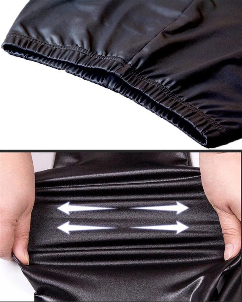 VEAMORS Plus Size New Fashion Women's Black Sexy Skinny Faux Leather Low Waist Nine Leggings Pants