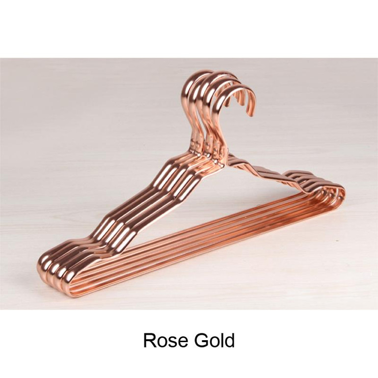 Rose Gold Non-Slip Design Widen Aluminum T Shirt Hanger Shop Hangers For Adult Clothes Racks