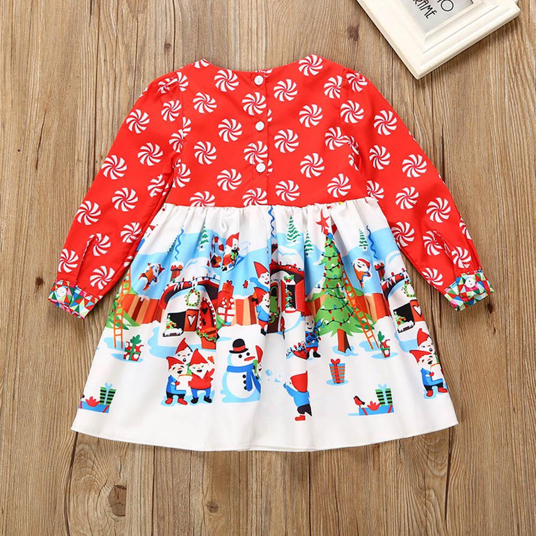 Christmas Dress For Baby Girls Kids Boy Vestidos Toddler Kids Baby Girls Cartoon Princess Party Dress Christmas Outfits Clothes