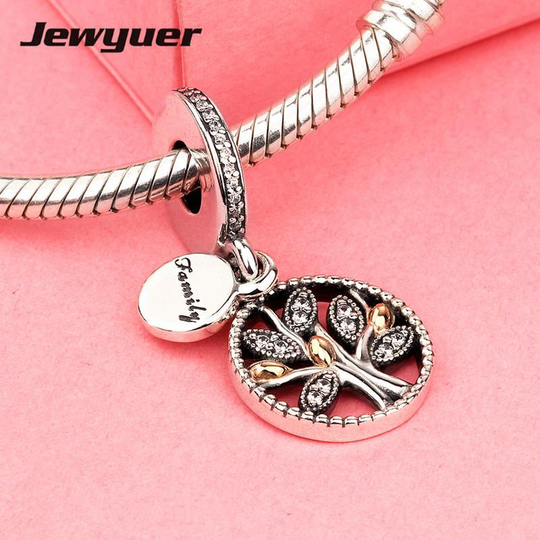 Christmas charms silver family dangle charm 925 sterling silver jewelry with gold fit bead bracelets diy pendant for women GD079