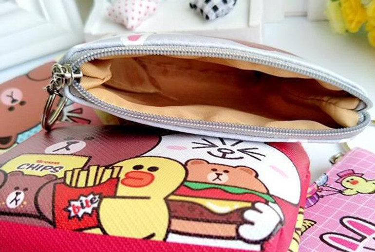 Kawaii Brown PU Leather Bear Coin Purse Cute Kids Cartoon Wallet Coin Pouch Children Friends Purse Holder Women Coin Wallet
