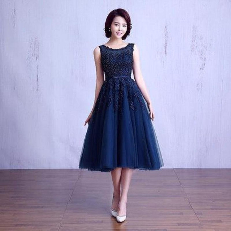 In Stock prom dresses 2018 Sleeveless Short prom dress Lace Applique Beading Gown Party evening dress vestido de festa Curto