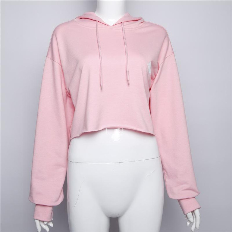 ArtSu Lips Print Cute Hoodie Long Sleeve Hooded Sweatshirt Cropped Hoodie Autumn Women Hoodies Sweatshirts Pink Black ASHO20051