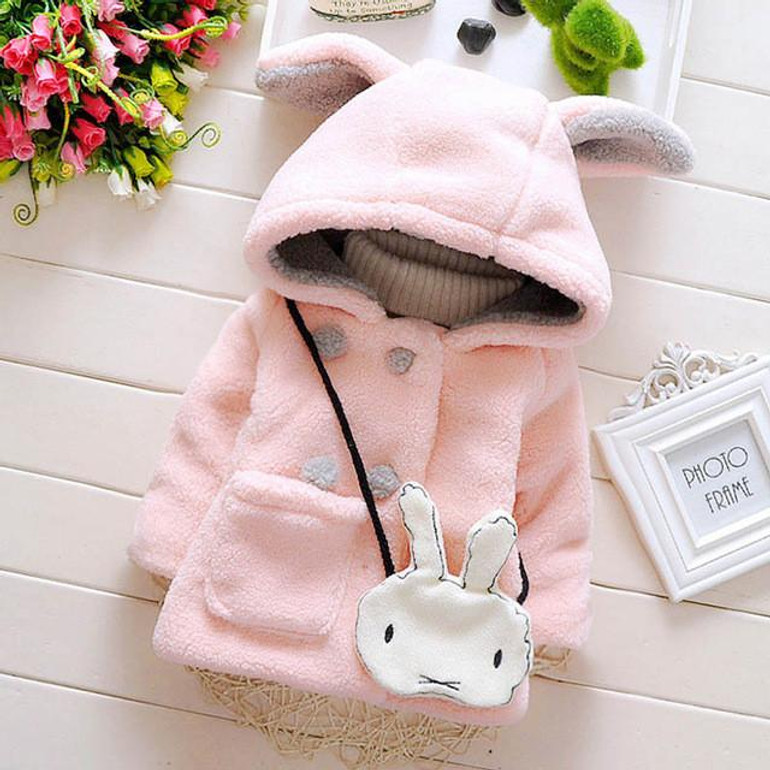 2017 autumn winter baby girl coat cotton baby girl warm coat cartoon ears thick girls jacket newborn outerwear GC160 Baby coats