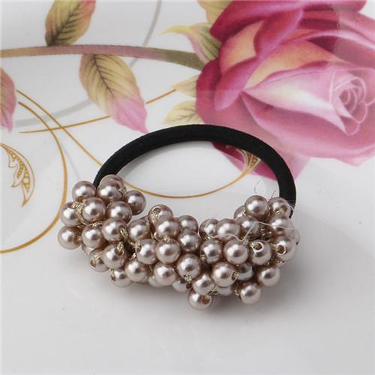 Girls Gum for Hair Female Hair Accessories Semi-circle Beads Pearl Hair bands Girl Ponytail Rubber Rope Women Elastic Hair Bands