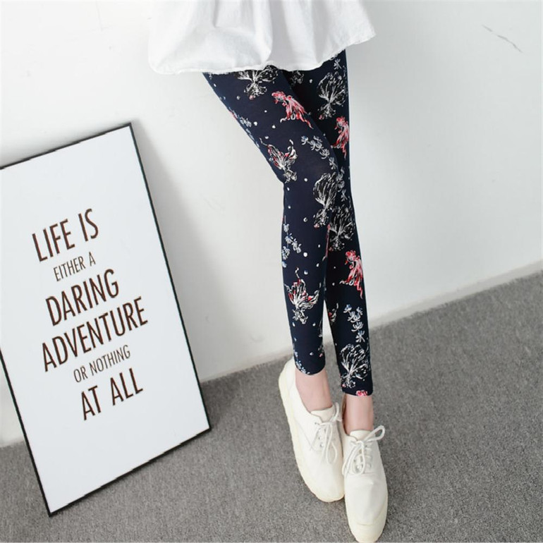 2018 Hot Sale High Elastic Women Leggings Printing Trousers Fitness Legging Slim High Waist Casual Women Pants