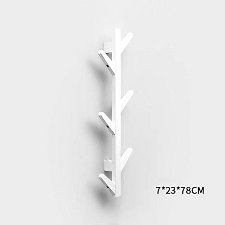 Coat Racks Modern DIY Entryway Wooden Clothing Rack Stand Hat Scarves Corner Hall Umbrella Tree for Bedroom Living Room Office Storage Rack,White,6Hook