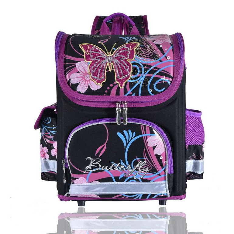 Girls Butterfly School Bags Nylon Orthopedic Princess Elsa Backpacks for Primary Students Children Kids Bookbag Schoolbags