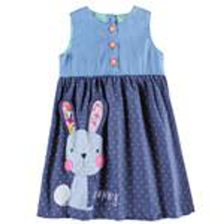 Girls party dresses nova kids jeans clothes fashion rabbit baby girls frocks summer hot sell girls dresses children's wear dress