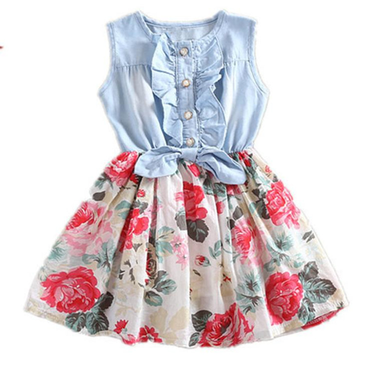children's clothing summer floral print girl dress cotton vestidos baby girl child toddlers kids clothes dress for girl clothing