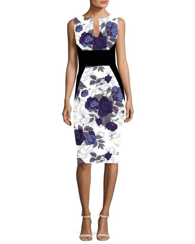 ALABIFU Women Summer Dress 2018 Plus Sizes Sexy Vintage Elegant Evening Party Dress Bodycon Pencil Print Floral Dresses Vestidos