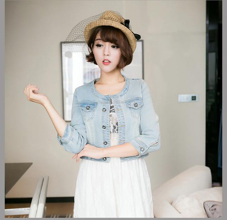 New 2016 Ladies Denim Jackets Outwear Jeans Coat Classical Jackets Women Fashion Jeans Coats Rivets Female Jackets