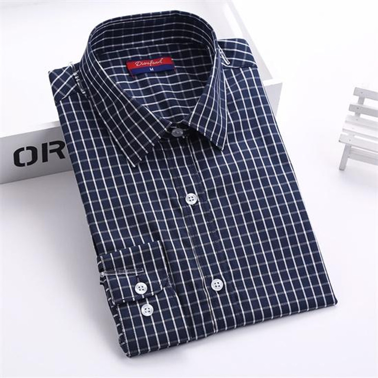 Dioufond New Women's Plaid Blouse Cotton Women Long Sleeve Tops Ladies Red Plaid Shirt Female Plaid Women Blouse Plus Size Shirt