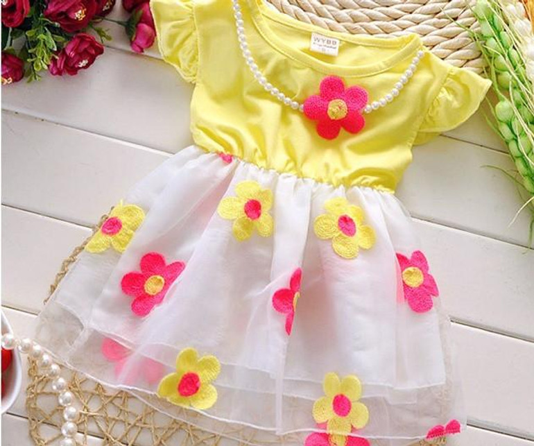 Free shipping 2016 summer new cotton baby girls dresses kids sweet princess dress A146