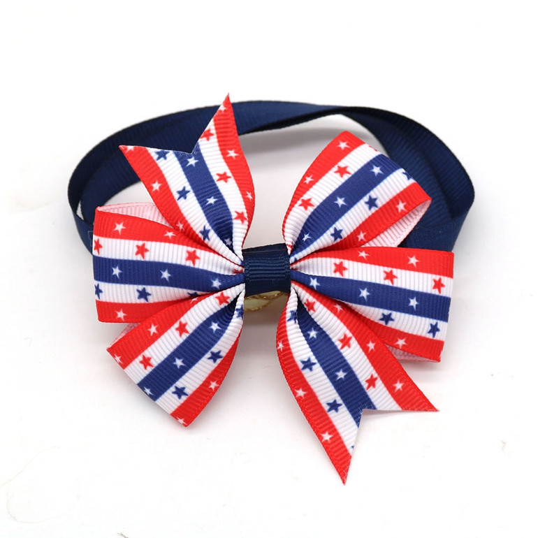 Bow-Ties Dog-Grooming-Products Hair-Bows Pet-Dog American-Independence Cute 50pcs Day