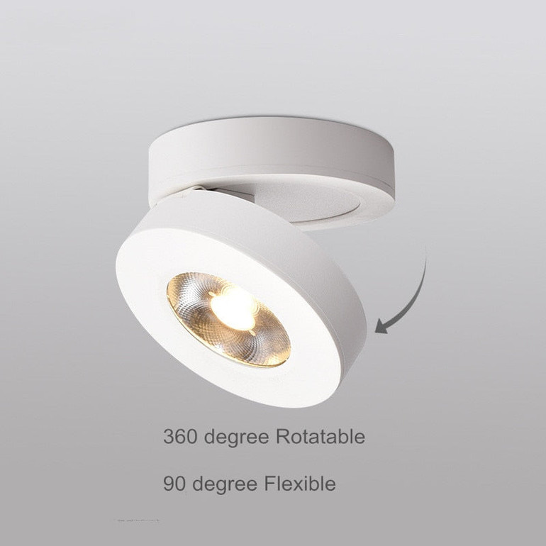360 Angle Adjustable LED Surface Mounted Downlight Dimmable 5W 7W 10W 12W Ceiling Spot Light 3000K/4000K/6000K AC85-265V+ driver