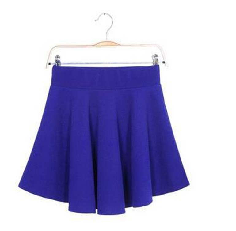 Newly Design Fashion Skirts Sexy Women High Waist Plain Style Skater Flared Cotton Mini Skirt Loose Candy Color Pleated Hot D007
