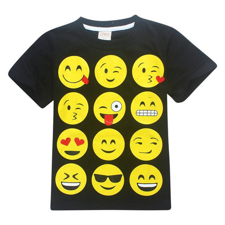 2018 New Trolls children cotton clothes Tops Tees boys girls T-Shirts smiley emoji t shirt moana kid's cartoon printing clothing