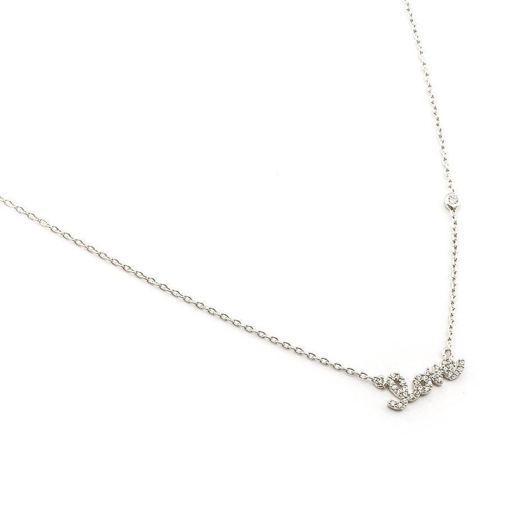 CZ LOVE PENDANT NECKLACE