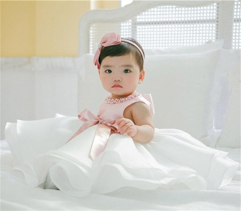 Pretty Infant Baby Wedding Dress Newborn Baptism Christening Gown Baby Girl 1 Year Birthday Outfits Tutu Toddler Girl Clothes