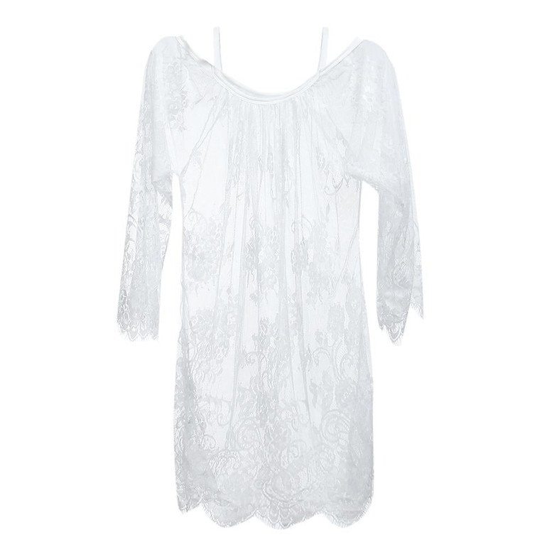 Maternity Photography Props Pregnant Dress For Photo Shoot Maternity Clothes Off Shoulders O Neck Lace Dress Pregnancy Clothing