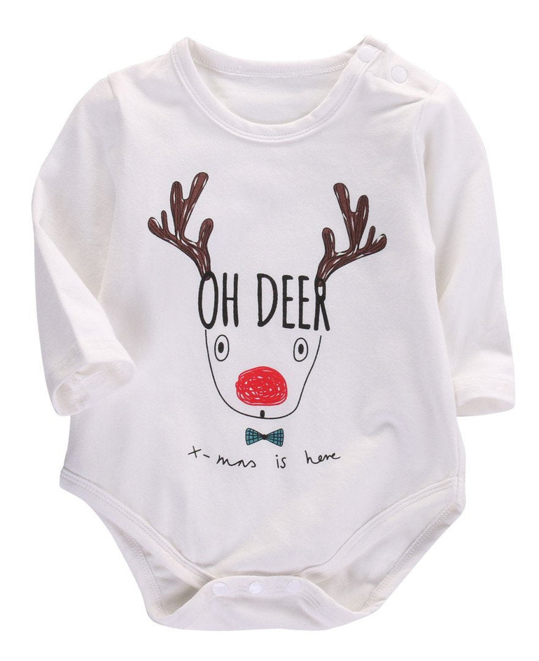 Autumn 2016 Unisex Baby Girl Boy Romper Christmas Deer Romper Long Sleeve Cotton Jumpsuit Outfits Clothes 0-18M