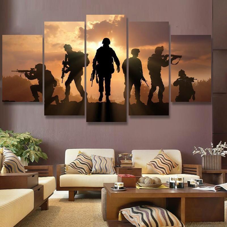 HD Print abstract soldiers sunset  Painting on canvas wall art picture for home decor print canvas painting picture /PT0539