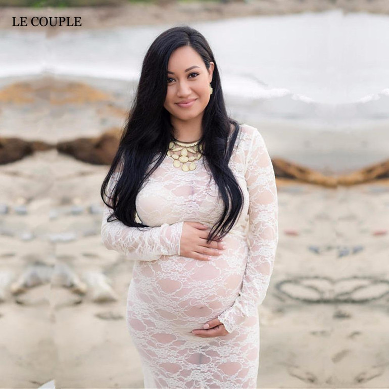 Le Couple Lace Maternity Dresses Maxi Stretchy Pregnancy Dress Maternity Photography Props Maternity Dresses For Photo Shoot