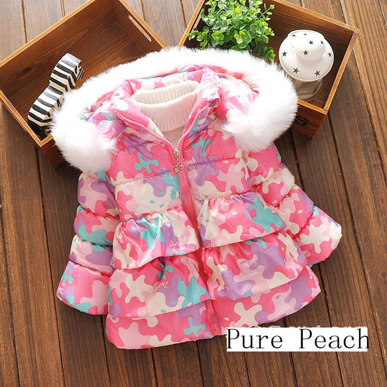 2016 baby girls clothes winter warm down coat long sleeve hooded jacket Thicken outerwear kids clothing fashion girls coat