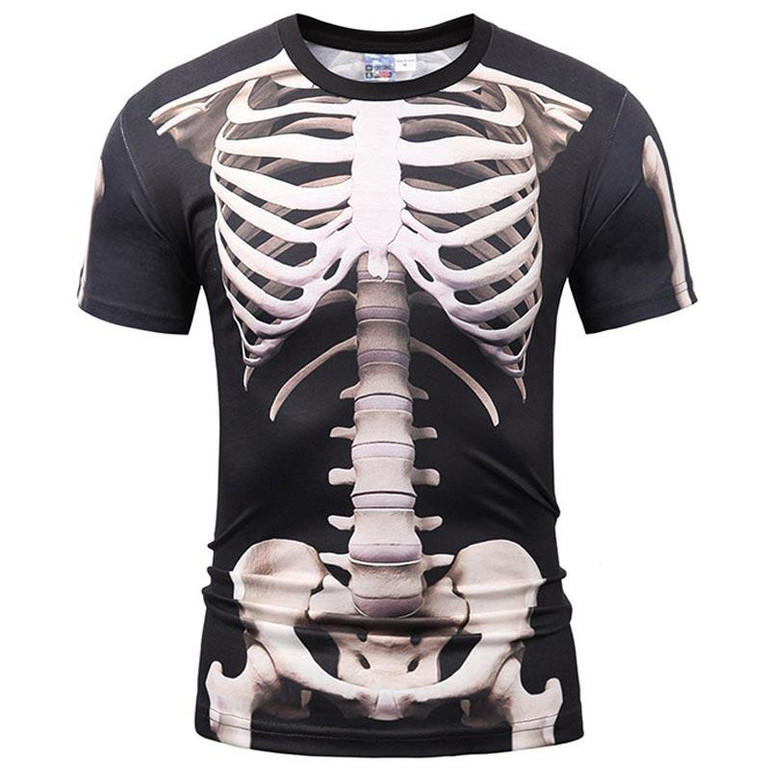 Mr.1991INC Europe America Fashion Men/Women T-shirt 3d Print Skeleton Skulls T-shirt Summer Tops Tees Brand T shirt