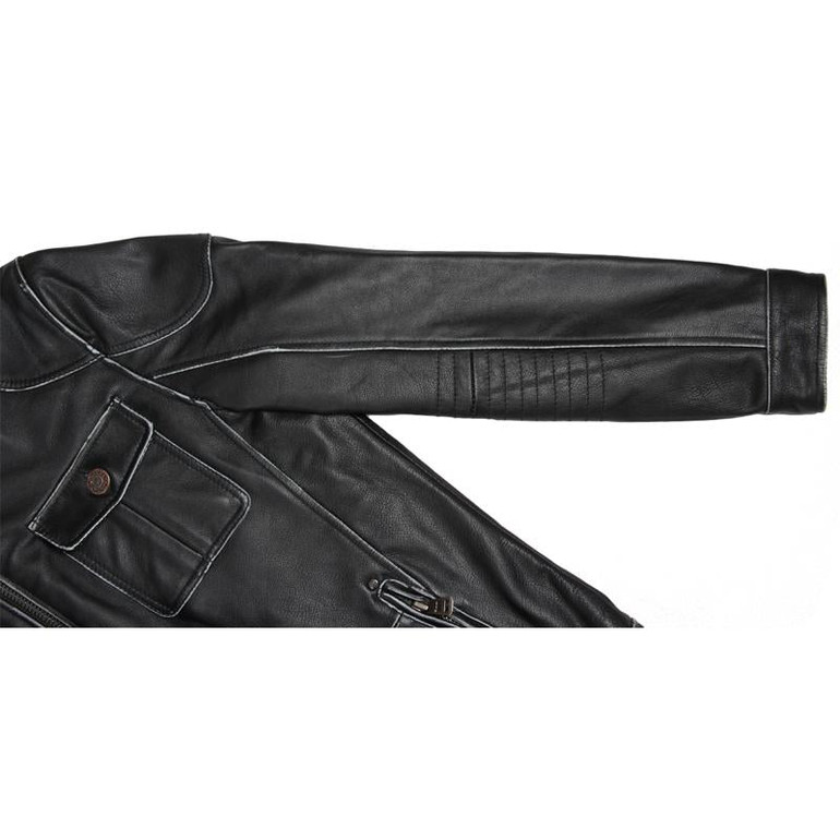 MAPLESTEED Genuine Leather Jacket Men Leather Jackets Real Cowhide Black Men's Leather Jacket Mens Biker Leather Coat Winter 093