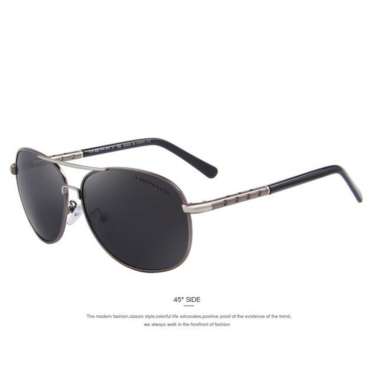 MERRY'S Men Classic Brand Sun glasses Luxury Aluminum Polarized EMI Defending Coating Lens Driving Shades S'8371