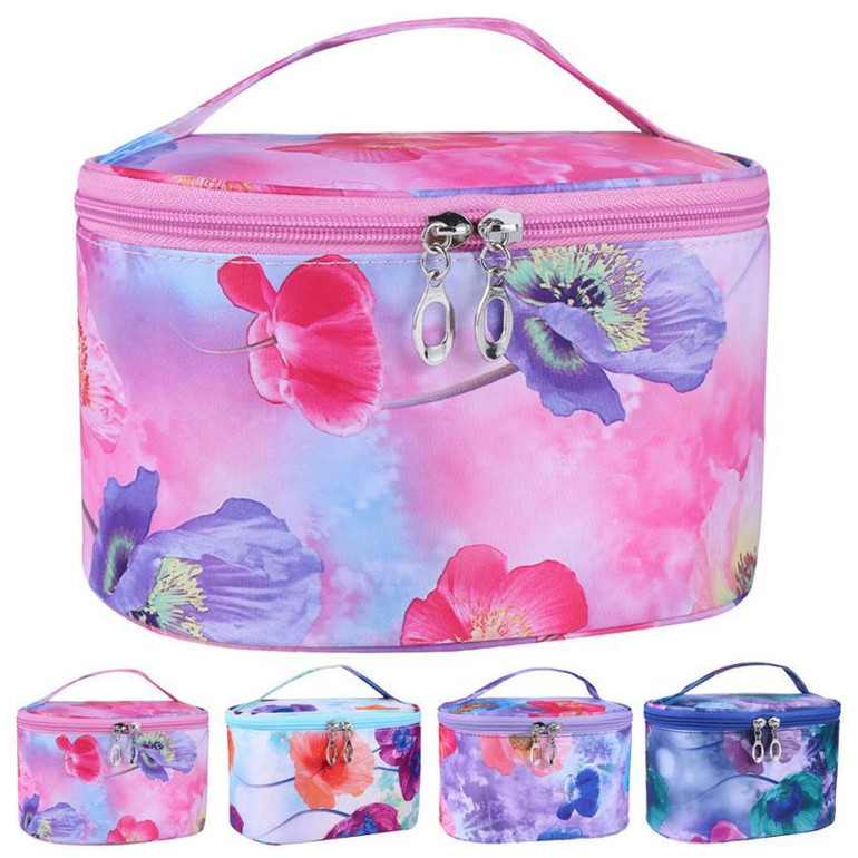Female Flower Portable Cosmetic Bag Women's Large Capacity Storage Handbag Travel Toiletry Makeup Bag Dec1