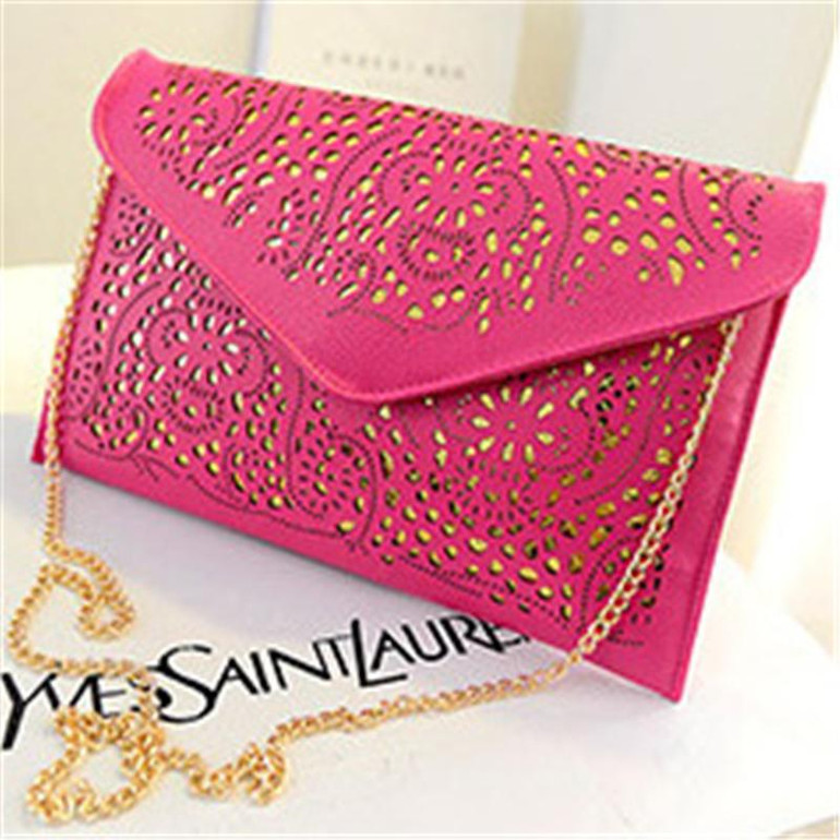 2017 Vintage Hollow Out Envelope Bag Small Women Leather Crossbody bag For girl Shoulder bag Messenger bag Clutch Handbag Purses