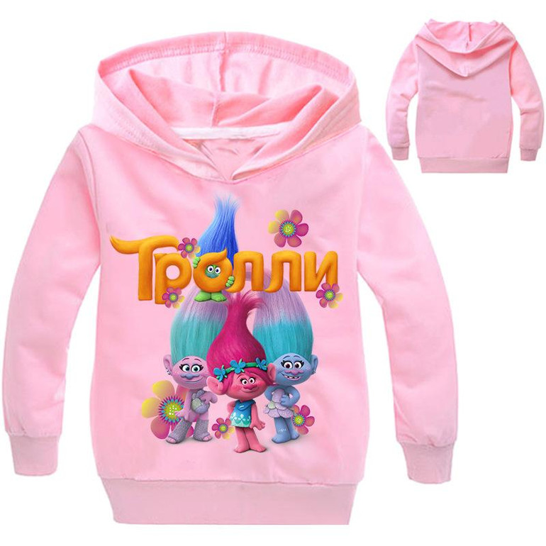 2017 Trolls Clothes Boys Hoodies Cartoon Troll Costumes Clothes T shirts Children Kids Sweatshirts For Boys Kids Tops 2-9Y
