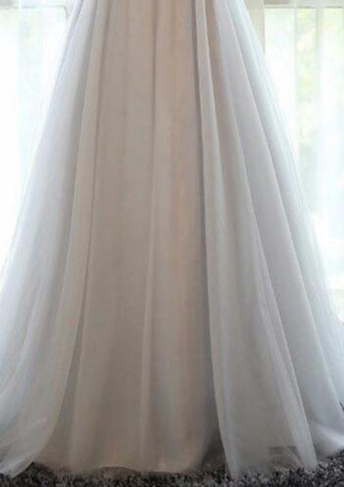 LANSITINA Elegant A-Line Floor-Length Appliques Beading Evening Dress Prom Gown Robe De Soiree Party Dresses With Half Sleeves