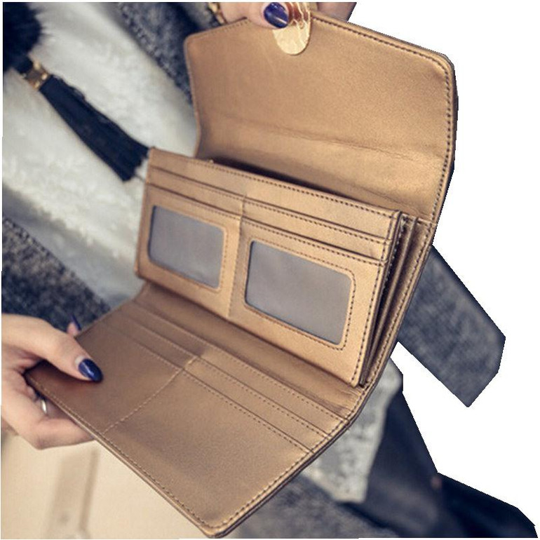 2016 High Quality Women Wallets Leather Long Ladies Luxury Purse Women's Designer Wallet Famous Brand Hasp Female Clutch