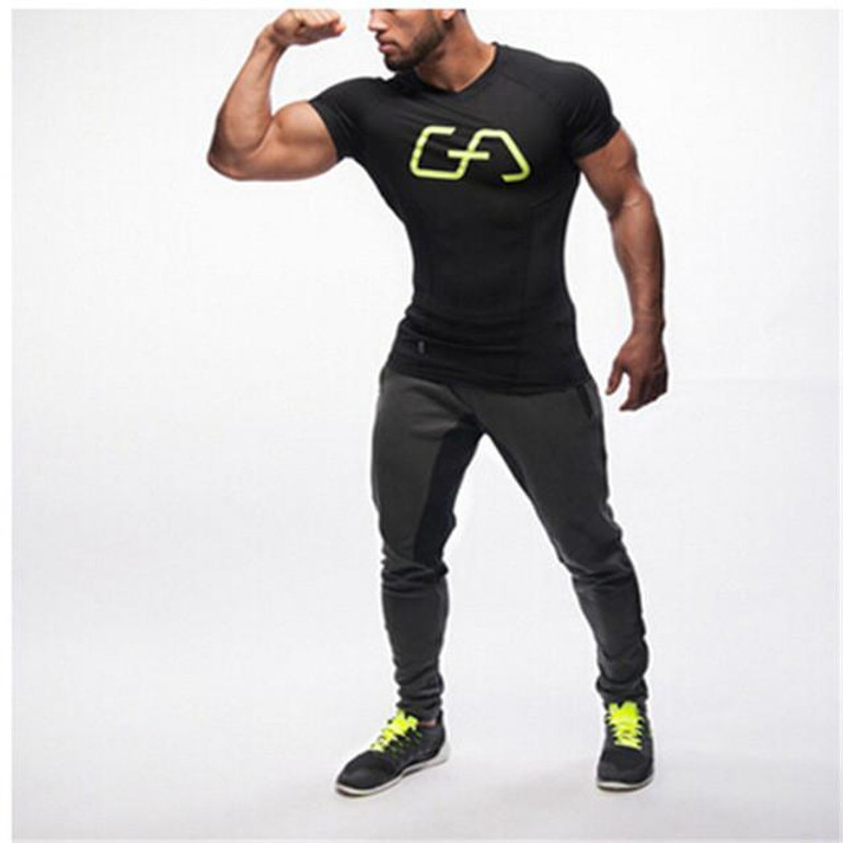 2016 High Quality Men  T-shirt Gymshark T Shirt Bodybuilding Tshirts Brand Clothing