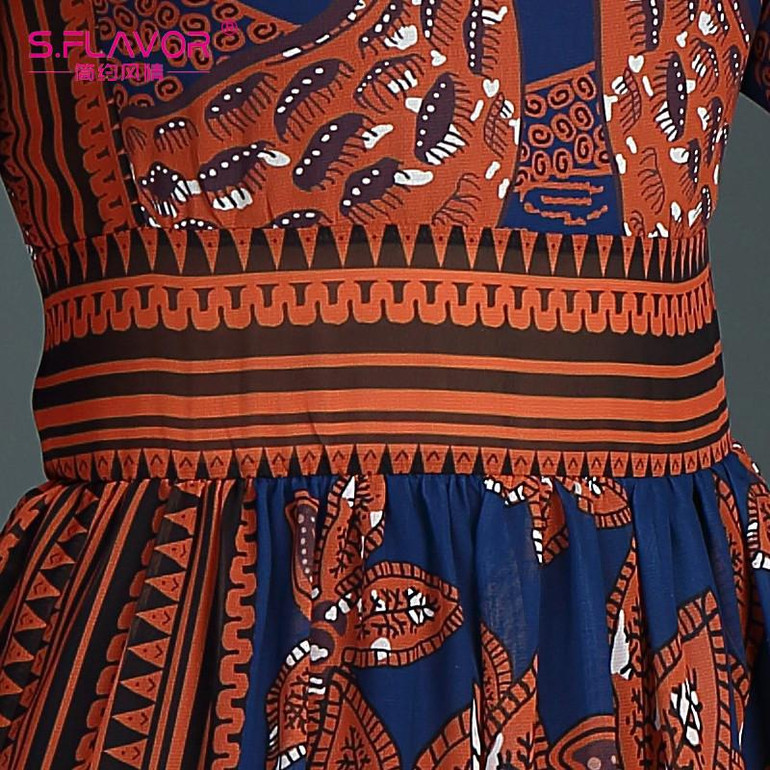 S.FLAVOR 2017 Summer Fashion Women Long Dress Long sleeve Print Maxi Dress Elegant Casual Party Dresses Vestidos chiffon dress