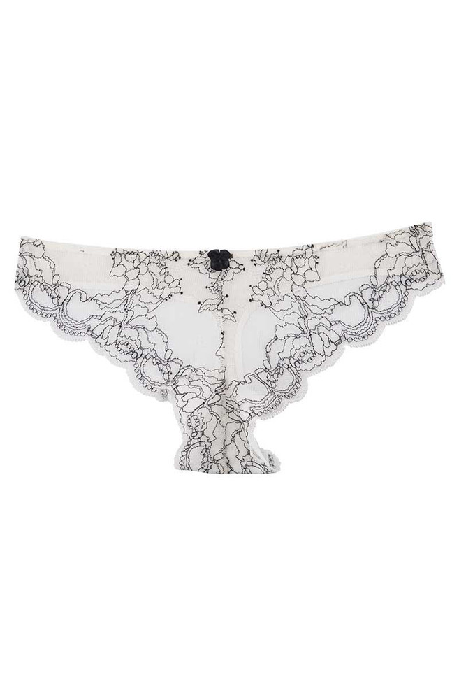 Catherine Malandrino White Corded Lace Thong