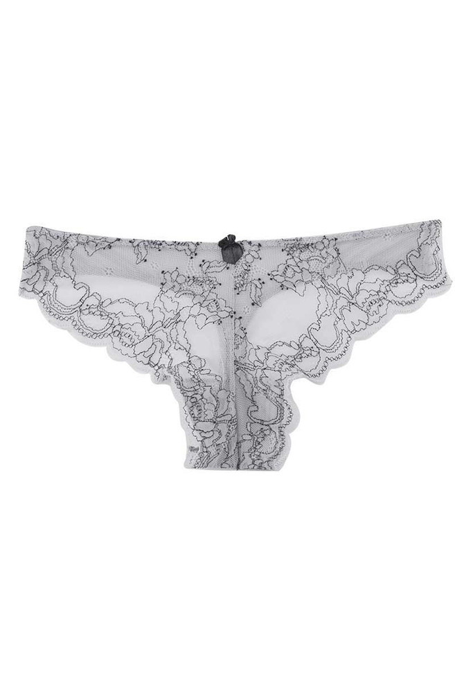 Catherine Malandrino Grey Corded Lace Thong