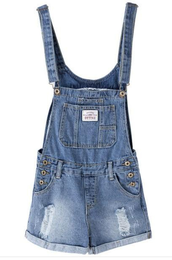 2017 Hot Vogue Women Cloth Chic Denim Playsuits Cotton Strap Rompers Shorts Loose Casual Overalls Shorts Female Slim Playsuits