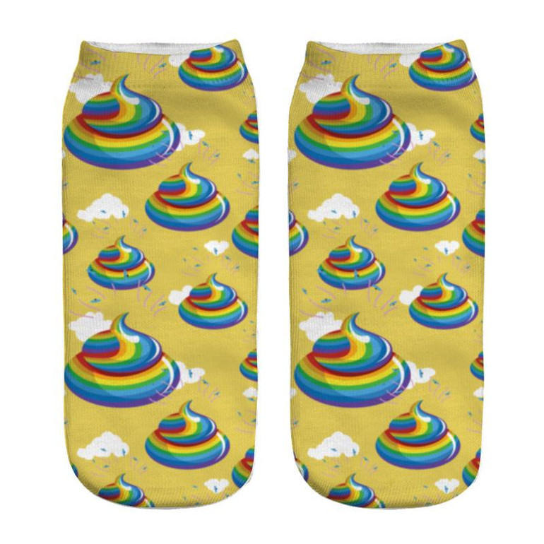 2017 fashion Hot Sale 3d Printed lover emoji unicorn funny socks womens socks low cut ankle short spaort socks Christmas gift