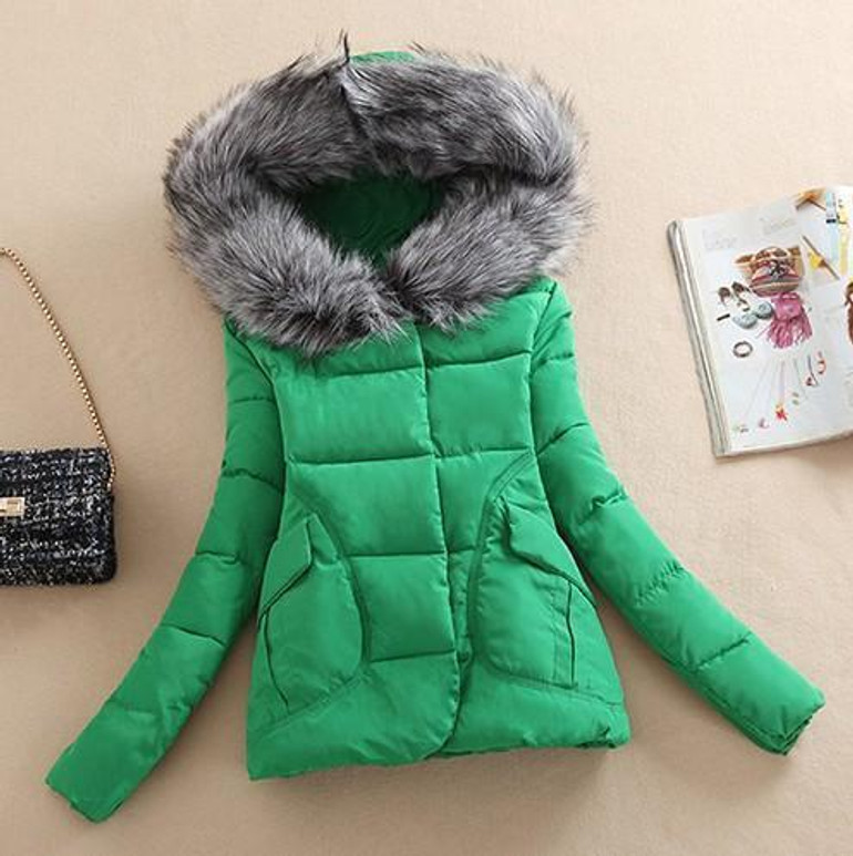 2017 Winter Jacket Women Fur Hood Cotton Padded Coat Parkas For Women Winter Abrigos Mujer Jaqueta Feminina